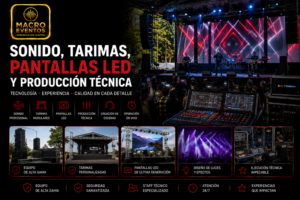 Sonido, Tarimas,  Pantallas LED y Producción Técnica